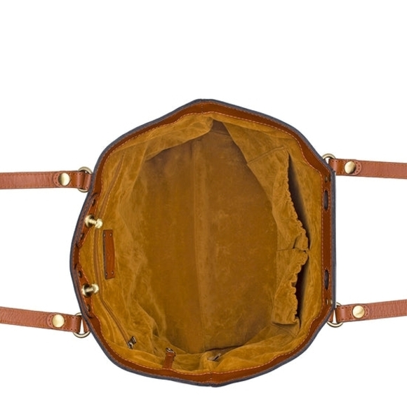 Patricia Nash Benvenuto Large Smooth Tan Leather Tote Bag - Picture 6 of 10